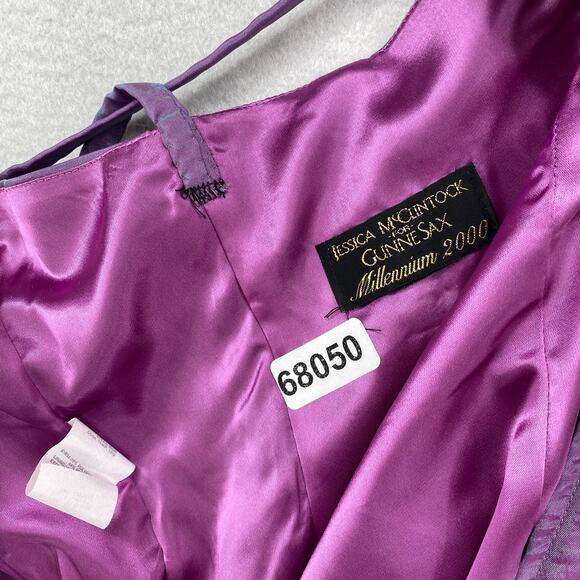 JESSICA MCCLINTOCK GUNNE SAX Dress XS Millennium 2000 Prom Gown Maxi Purple VTG - Picture 16 of 16